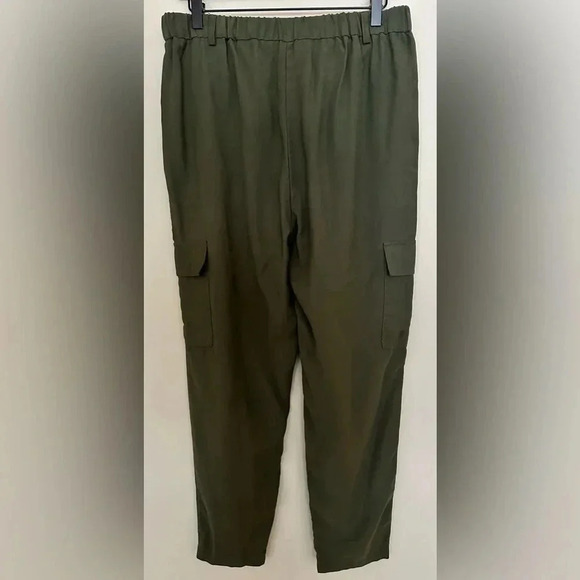 Nine West Tapered High-Waisted Utility Pants Green Olive - Size M - Picture 4 of 6